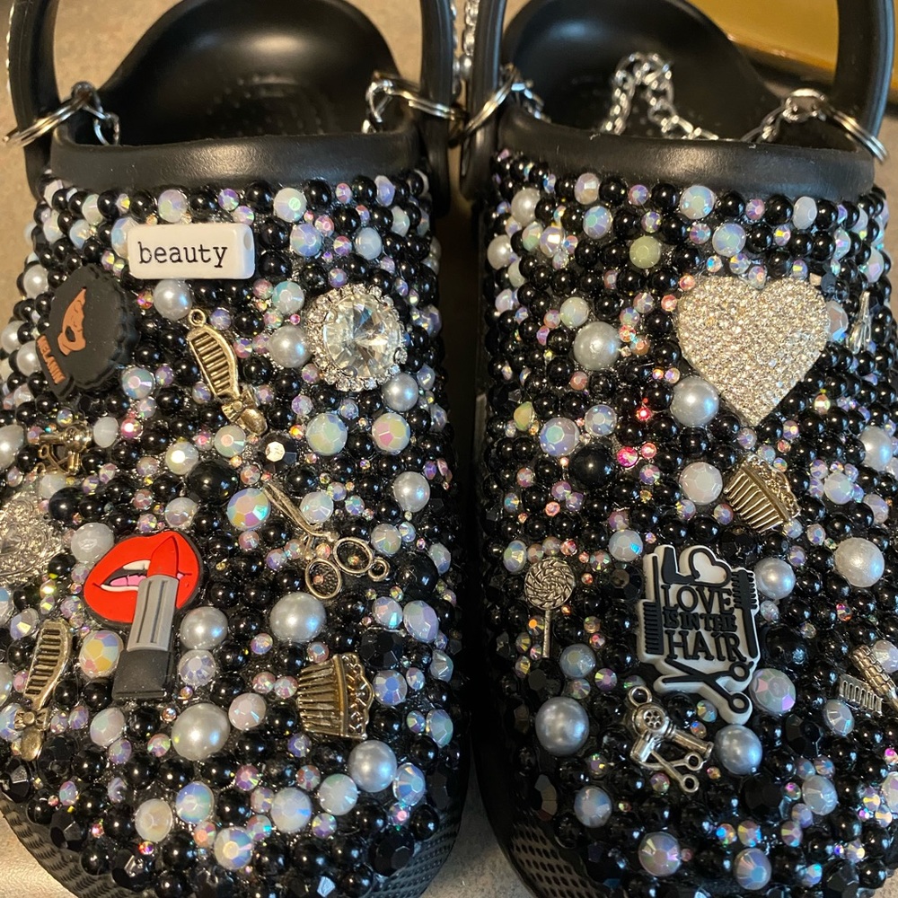 Crocks with hand-placed accessories